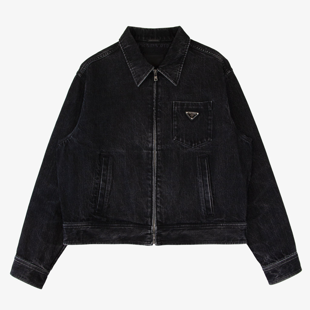 PRADA AW19 VINTAGE DENIM ZIP JACKET