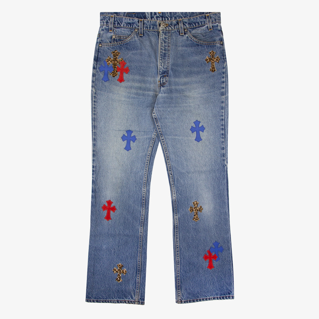 MULTI COLOR CROSS PATCH DENIM (1/1)