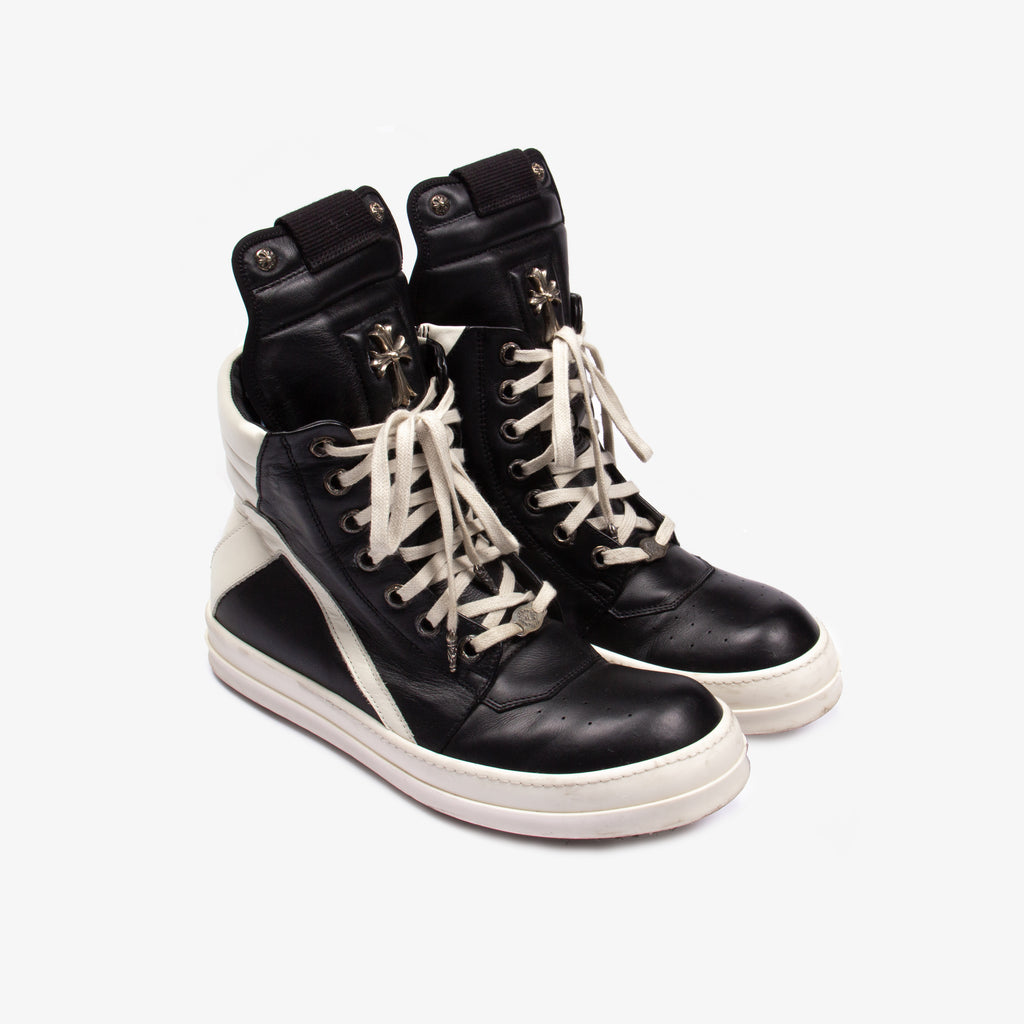 x RICK OWENS .925 SILVER HARDWARE GEOBASKET SNEAKER