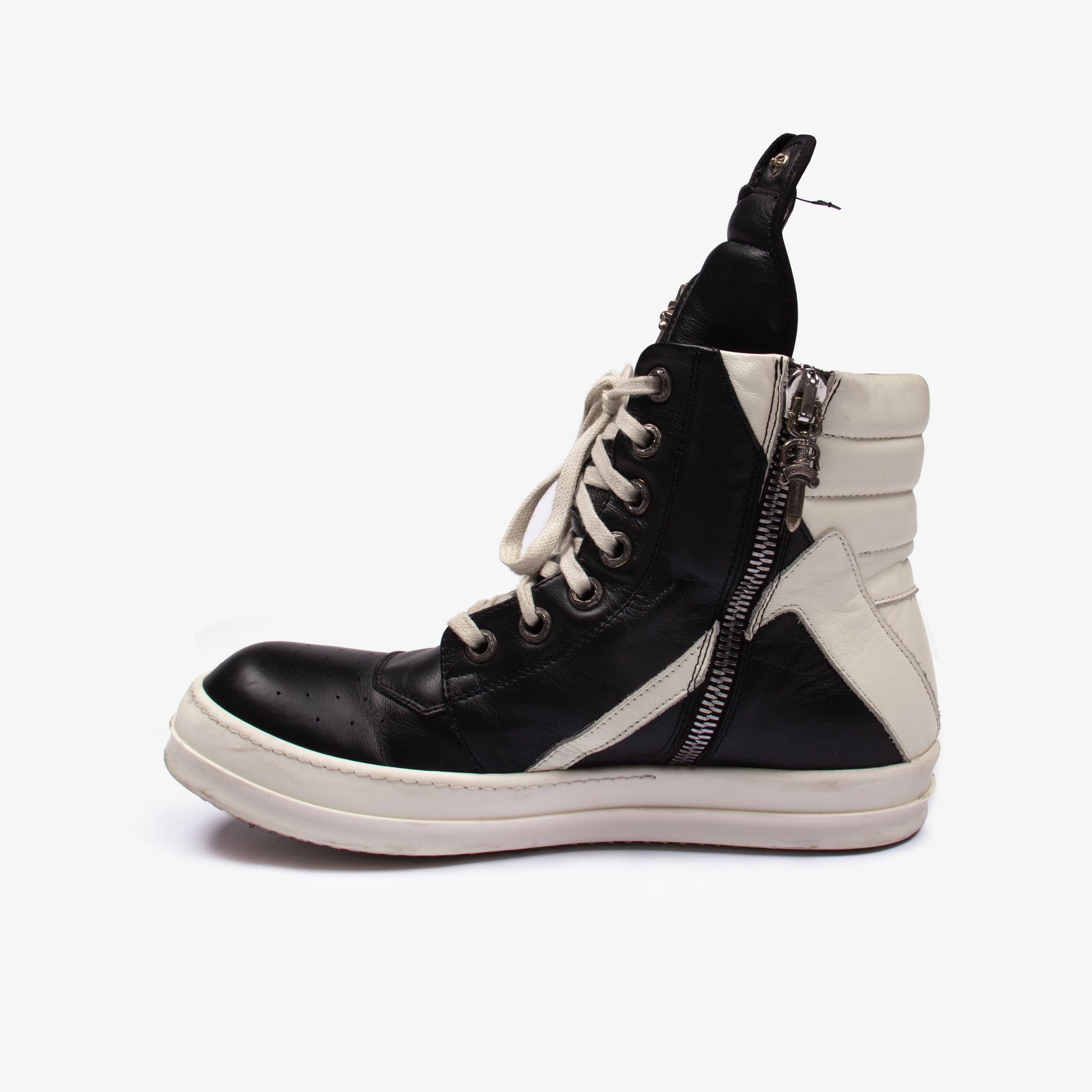 x RICK OWENS .925 SILVER HARDWARE GEOBASKET SNEAKER