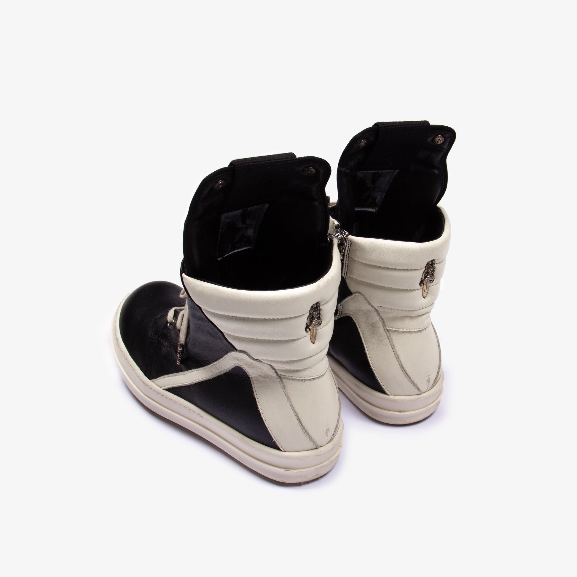x RICK OWENS .925 SILVER HARDWARE GEOBASKET SNEAKER
