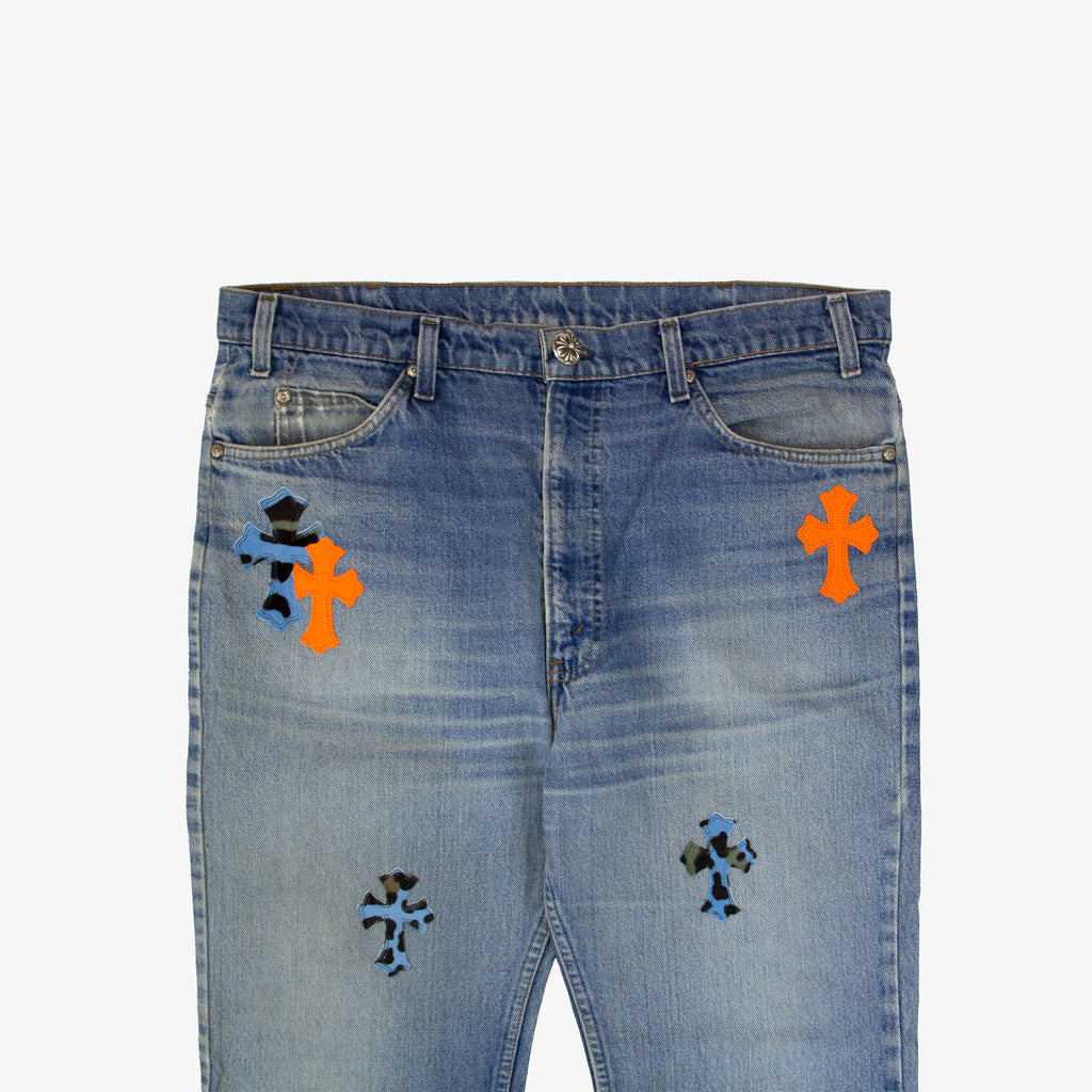CHROME HEARTS ST. BARTH LEOPARD PATCH DENIM