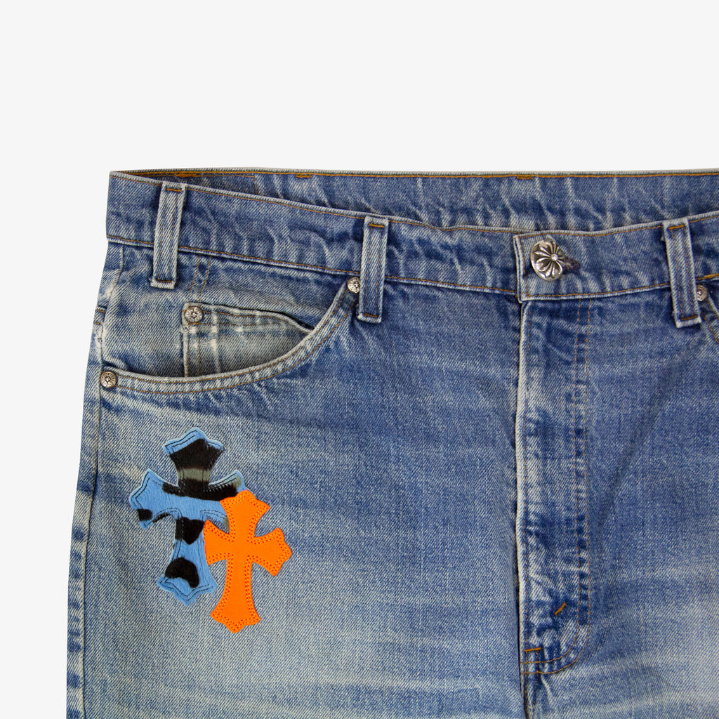 CHROME HEARTS ST. BARTH LEOPARD PATCH DENIM
