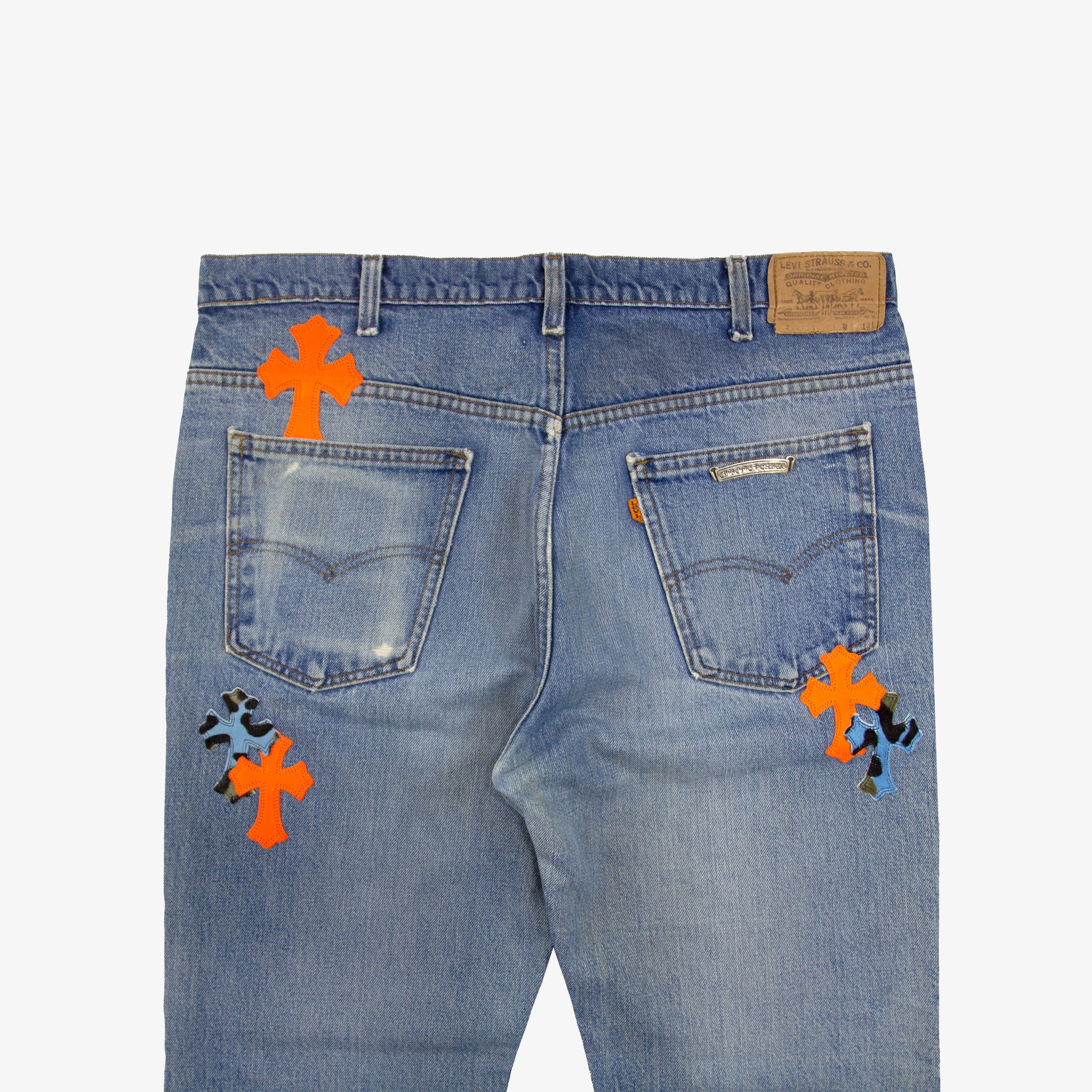 CHROME HEARTS ST. BARTH LEOPARD PATCH DENIM