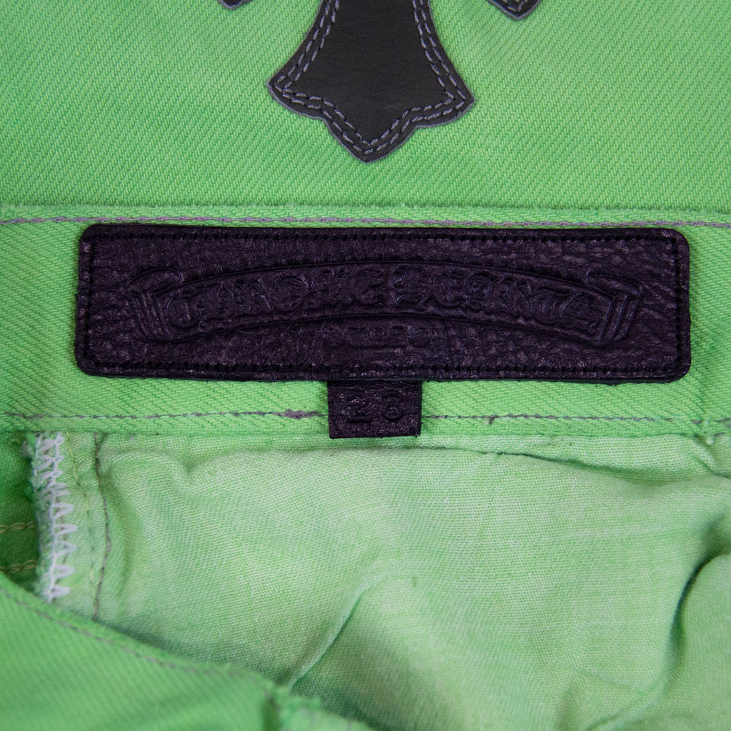 CHROME HEARTS SEX RECORDS SLIME GREEN PATCH DENIM