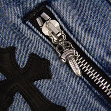 Load image into Gallery viewer, CHROME HEARTS CROSS PATCH SHEARLING DENIM TRUCKER (1/1)