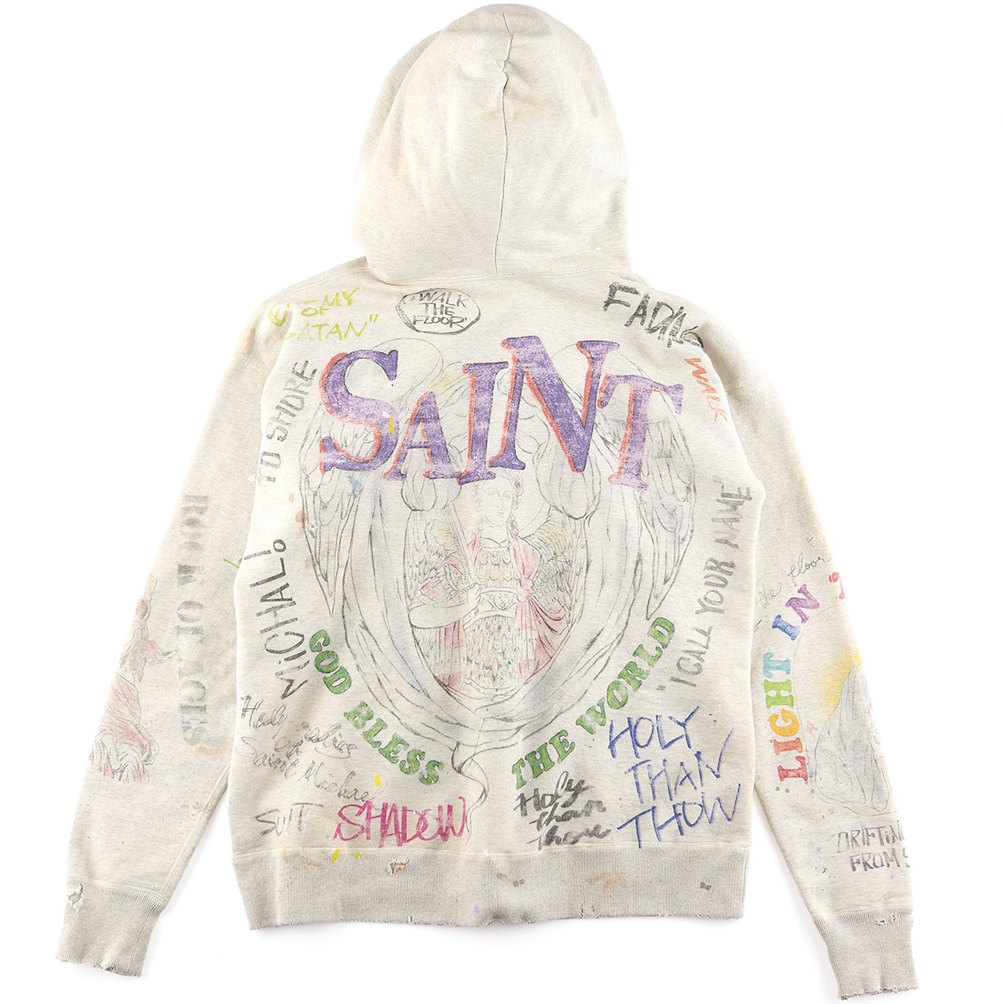 saint michael graffiti hoodie
