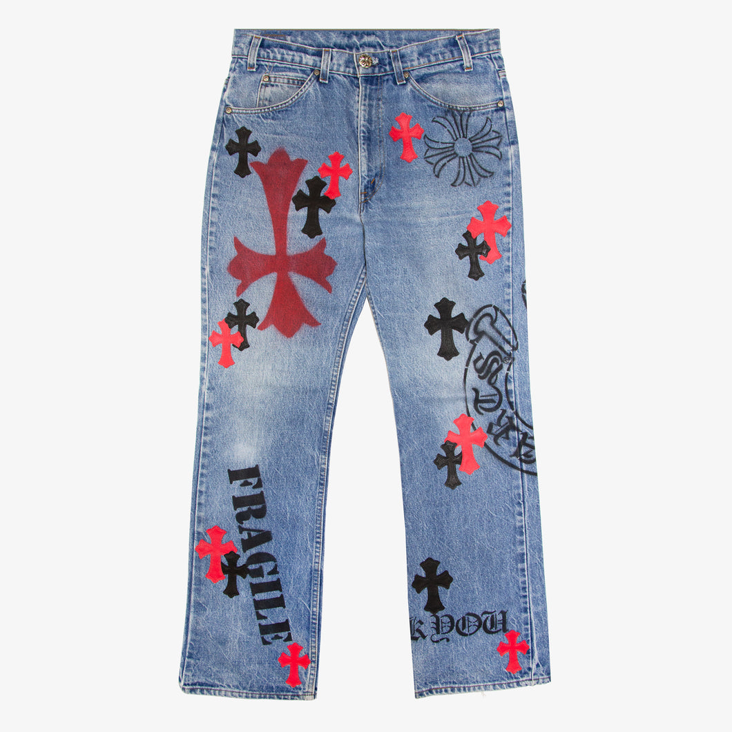 WEB EXCLUSIVE CROSS PATCH STENCIL DENIM