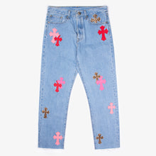 Load image into Gallery viewer, ART BASEL EXCLUSIVE MIXED CROSS PATCH DENIM (1/1)