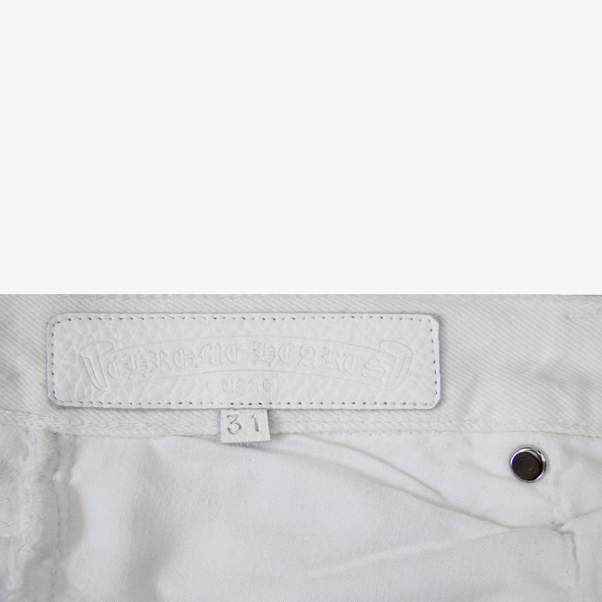 CHROME HEARTS BLUE TRICOLOR PATCH DENIM