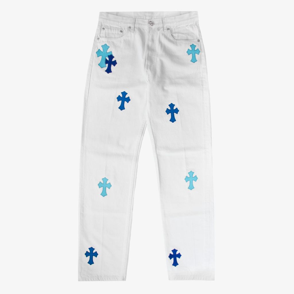 CHROME HEARTS BLUE TRICOLOR PATCH DENIM