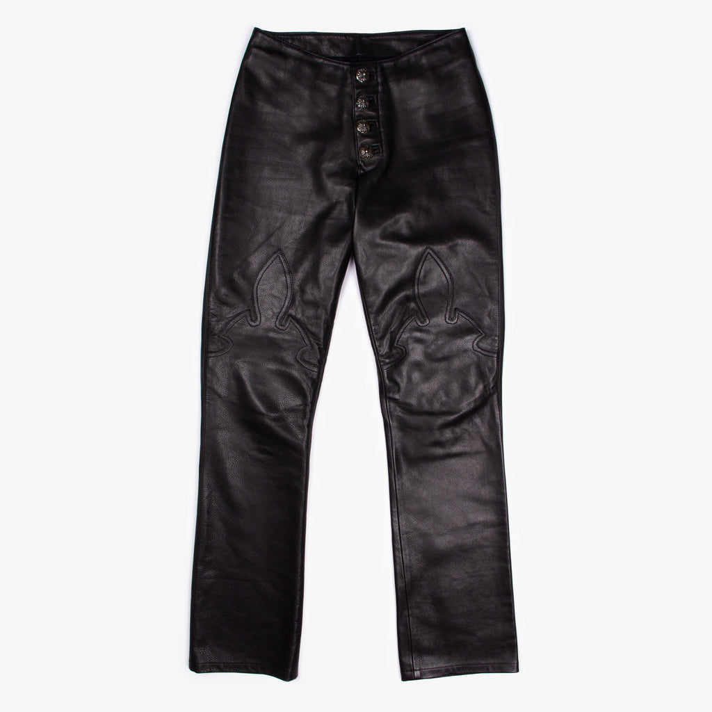 FLEUR KNEE HEAVY LEATHER PANTS