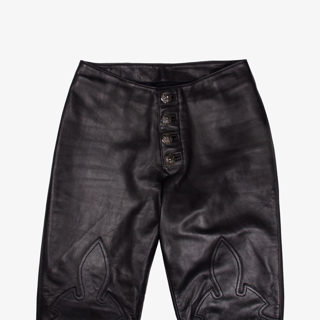 FLEUR KNEE HEAVY LEATHER PANTS