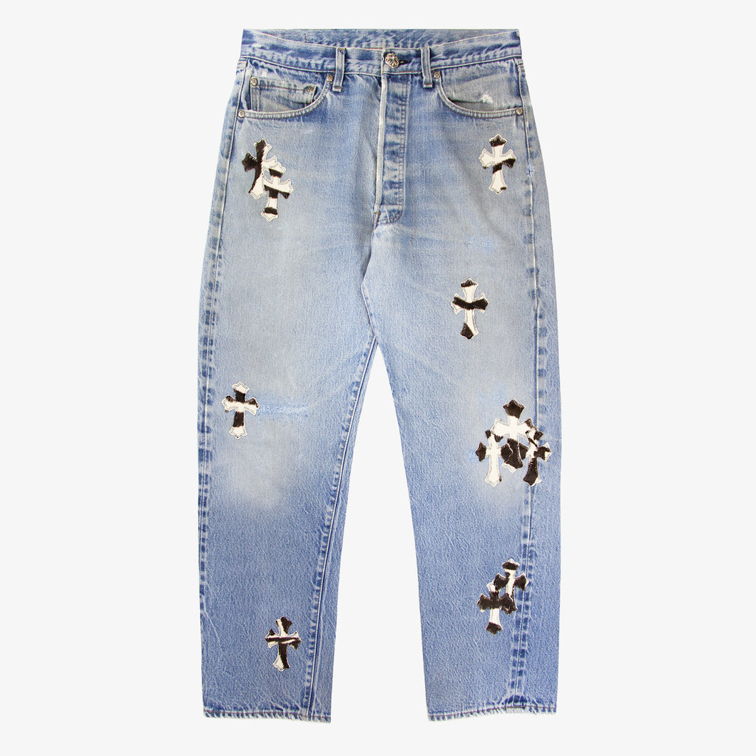 CHROME HEARTS ZEBRA CROSS PATCH DENIM