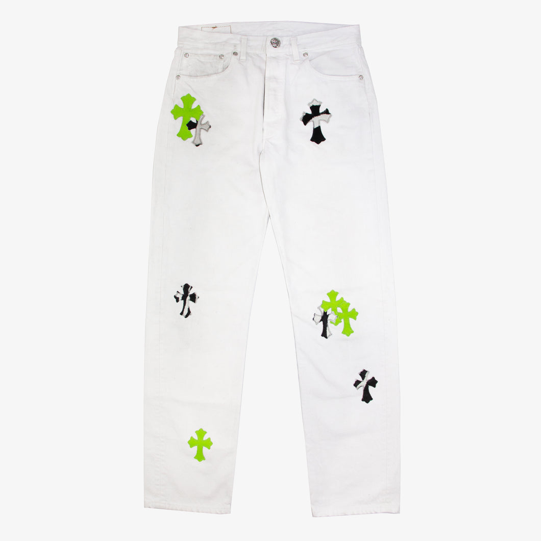 LONDON EXCLUSIVE MIXED CROSS PATCH DENIM