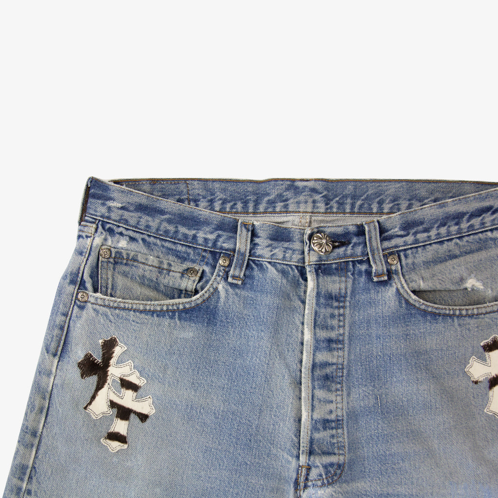 CHROME HEARTS ZEBRA CROSS PATCH DENIM
