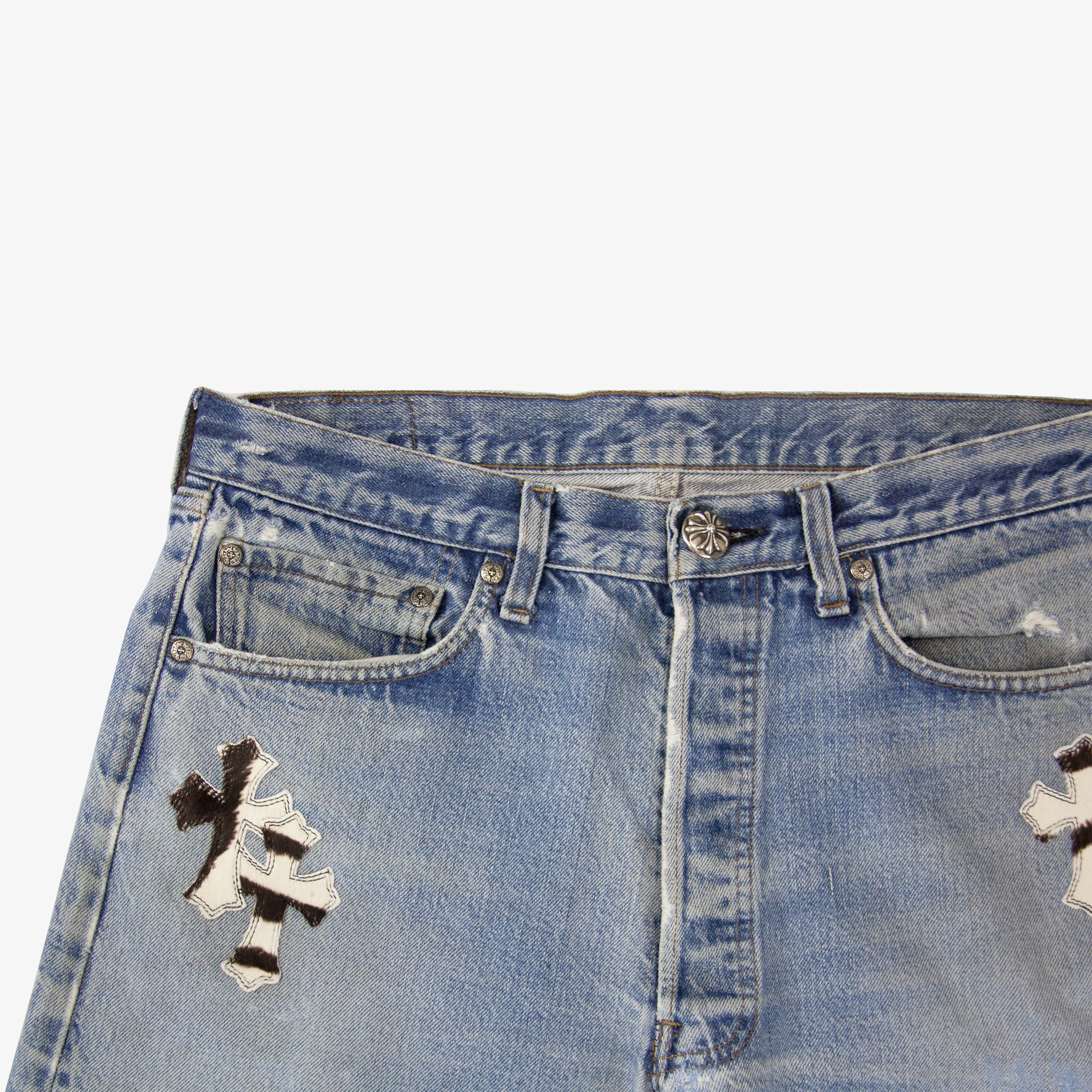 CHROME HEARTS ZEBRA CROSS PATCH DENIM