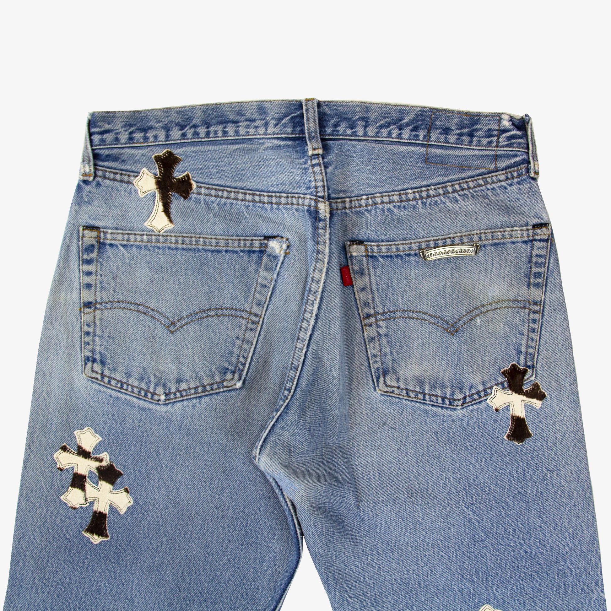 CHROME HEARTS ZEBRA CROSS PATCH DENIM