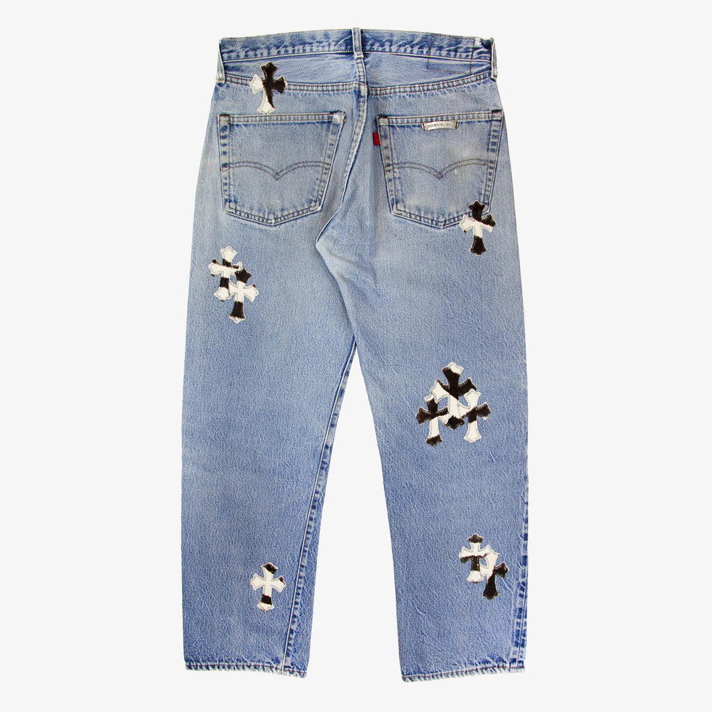 CHROME HEARTS ZEBRA CROSS PATCH DENIM