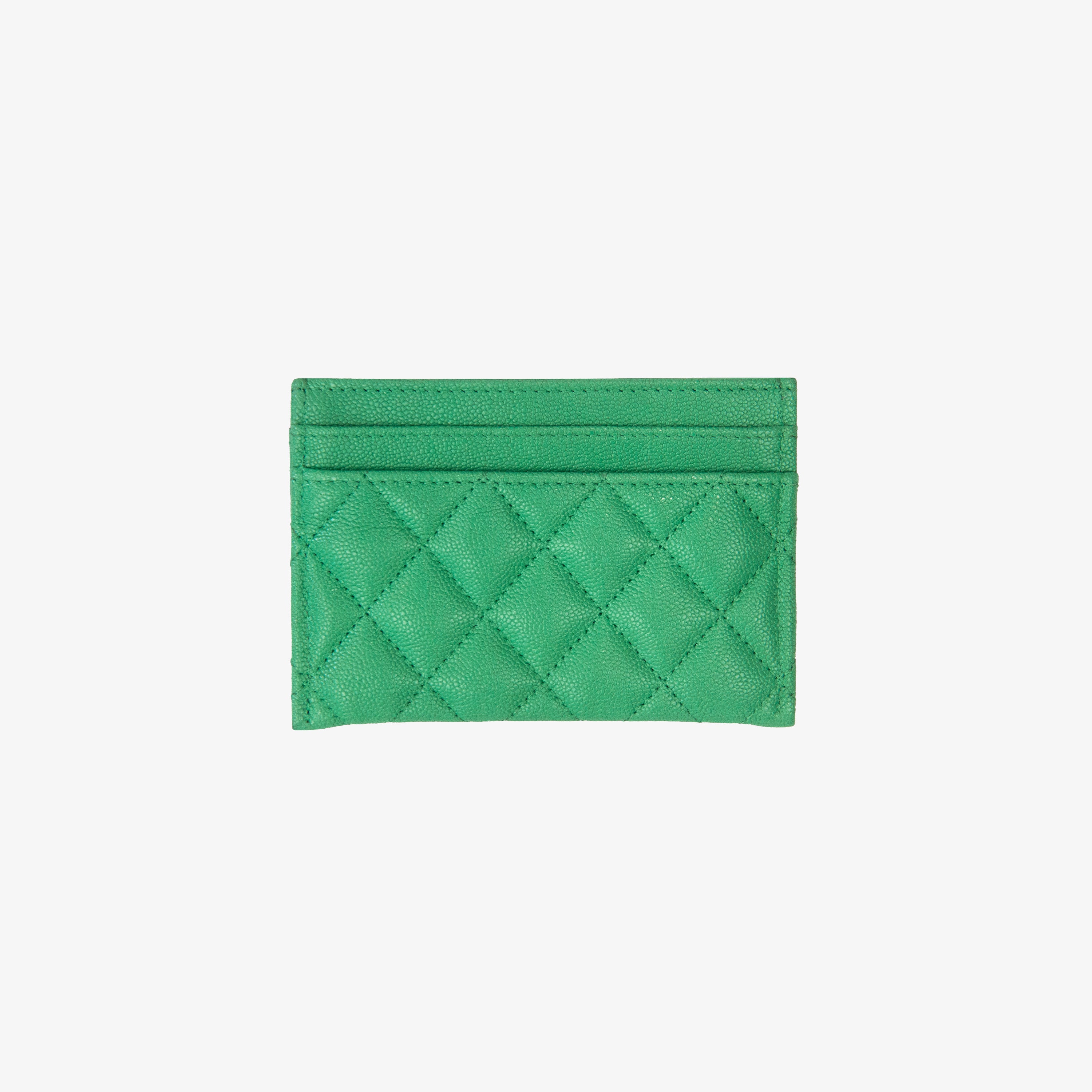 CHANEL CAVIAR QUILTED BOY CARD HOLDER
