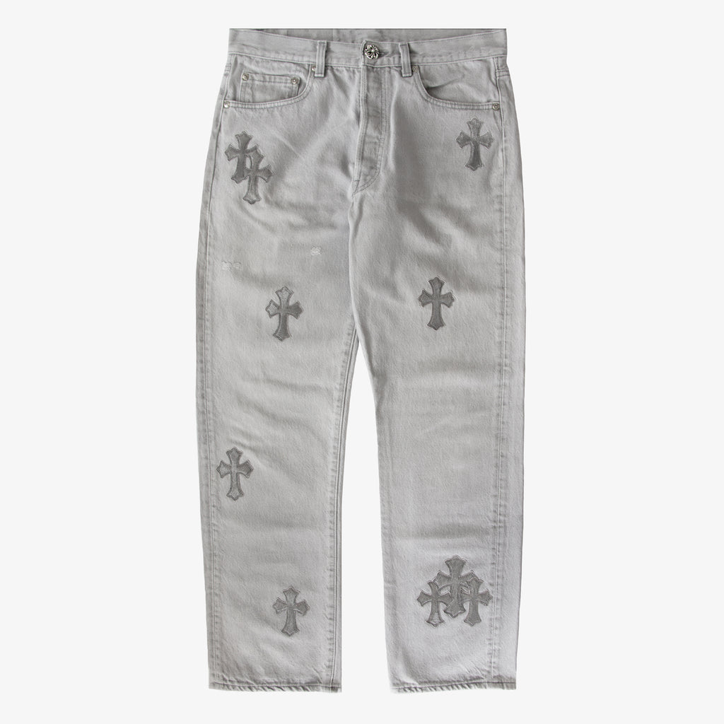 CHROME HEARTS SILVER HIDE PATCH DENIM