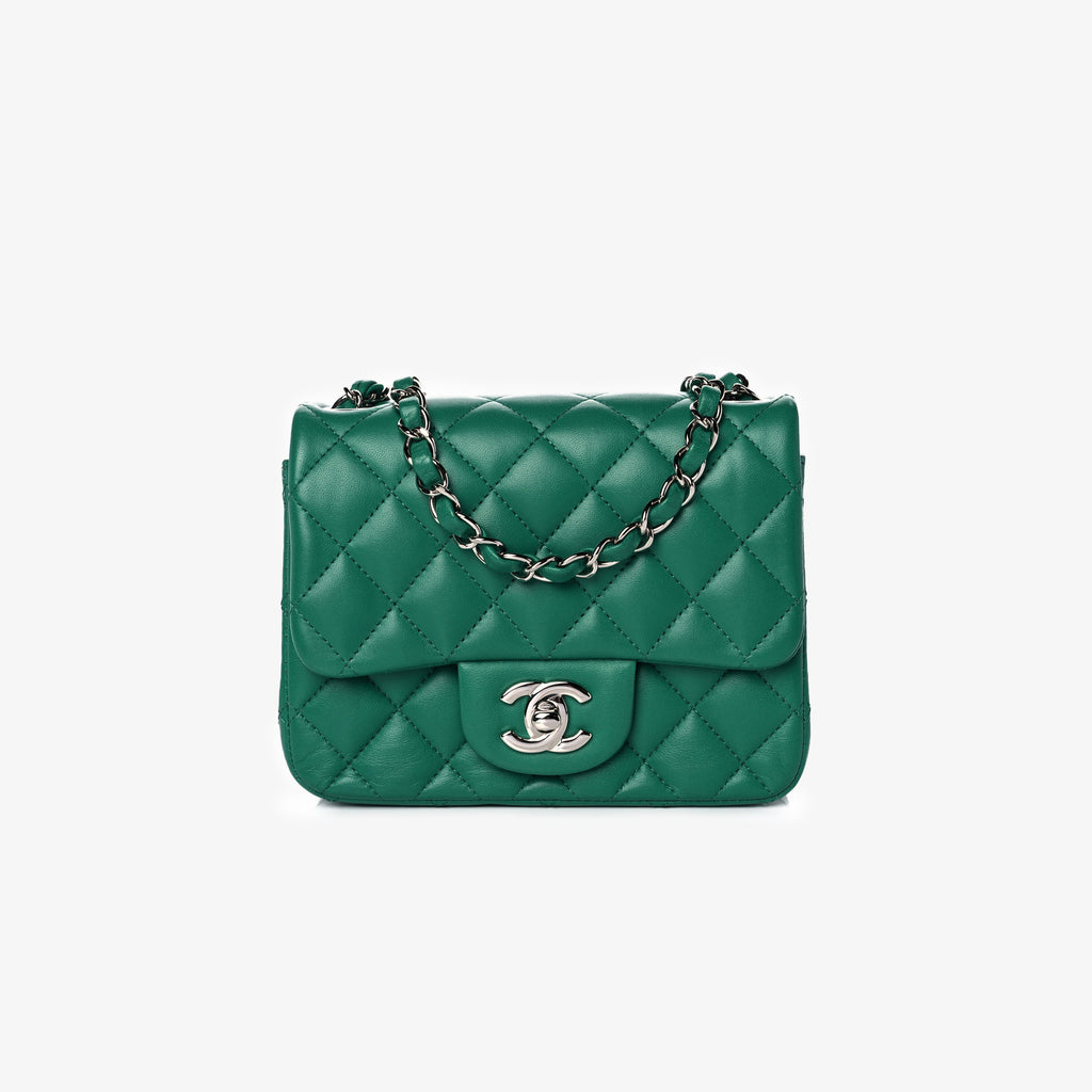 GREEN QUILTED MINI FLAP